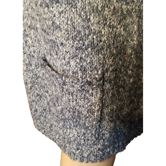 J Jill Roll Neck Blue Marled Pullover Sweater Pockets Medium Center Seams    T51 - Picture 5 of 9